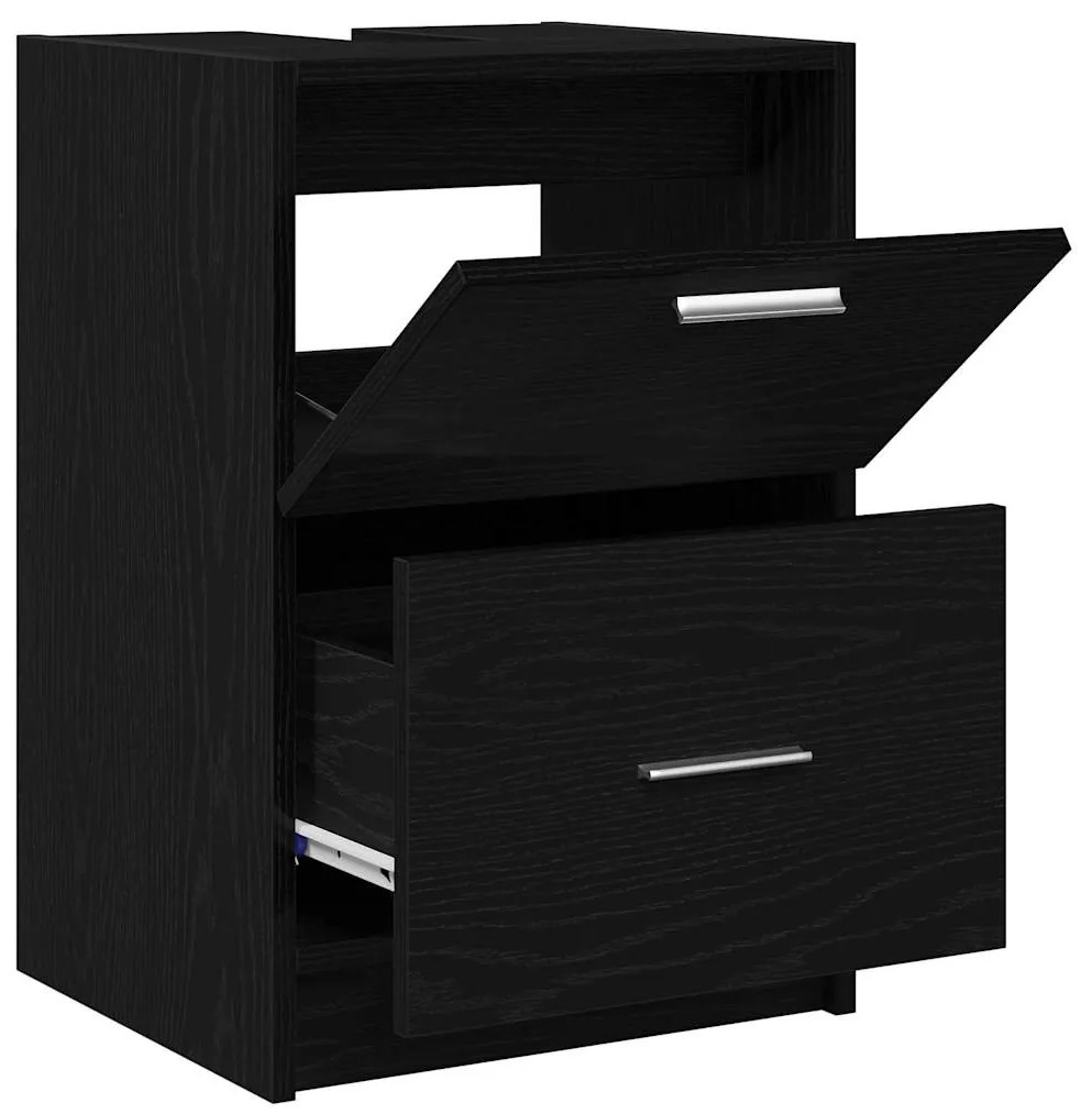 vidaXL Ντουλάπι Νεροχύτη Μαύρη Οξυά 40 x 37 x 59 cm Επεξεργασμένο ξύλο