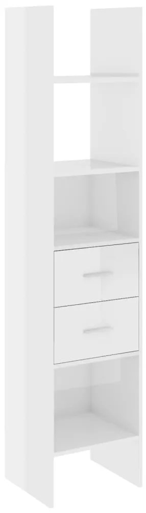vidaXL Βιβλιοθήκη Γυαλιστερό Λευκό 40 x 35 x 180 εκ. από Επεξ. Ξύλο
