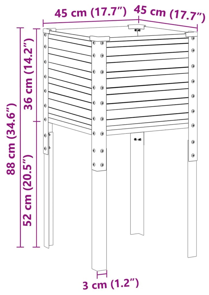 ΖΑΡΝΤΙΝΙΕΡΑ ΚΗΠΟΥ ΓΚΡΙ 45X45X88 ΕΚ. ΑΠΟ ΑΤΣΑΛΙ 4008964