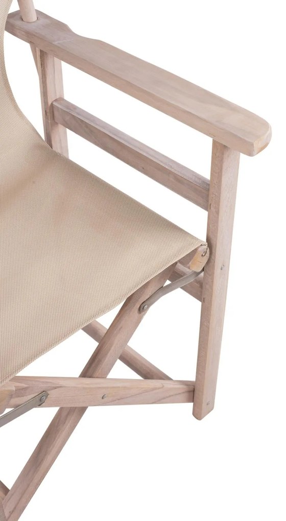 Καρέκλα Σκηνοθέτη ΛΗΜΝΟΣ C10453.60 Chalk Finish Λευκή Εμποτισμού με PVC Εκρού 57x54x88.5 εκ.