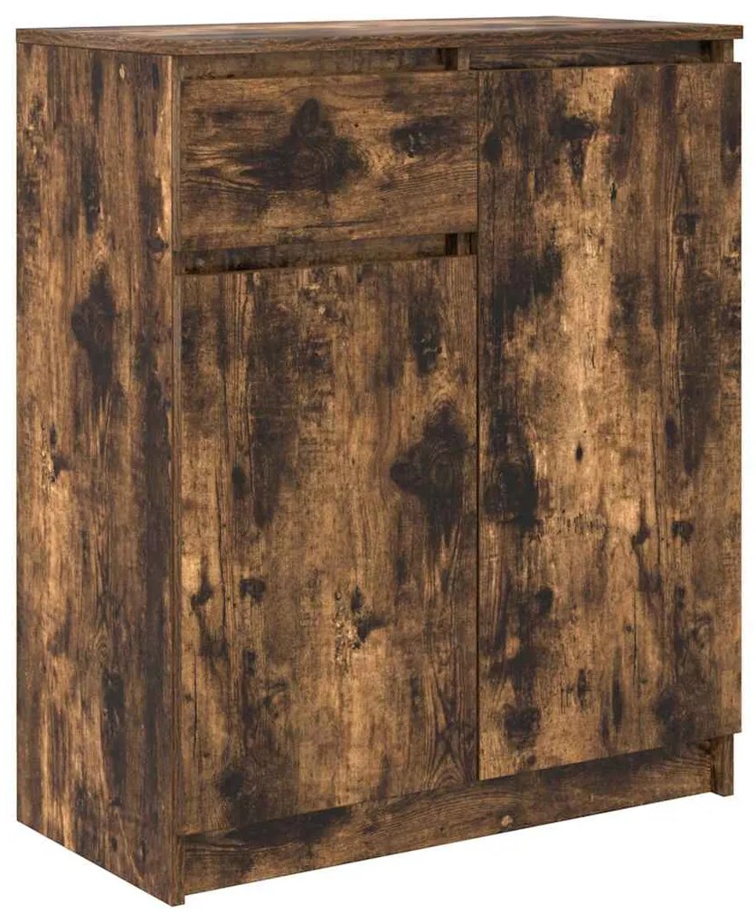 Συρταριέρα με Συρτάρια Καπνιστή Δρυς 71x35x84 εκ. Επεξ. Ξύλο - Καφέ