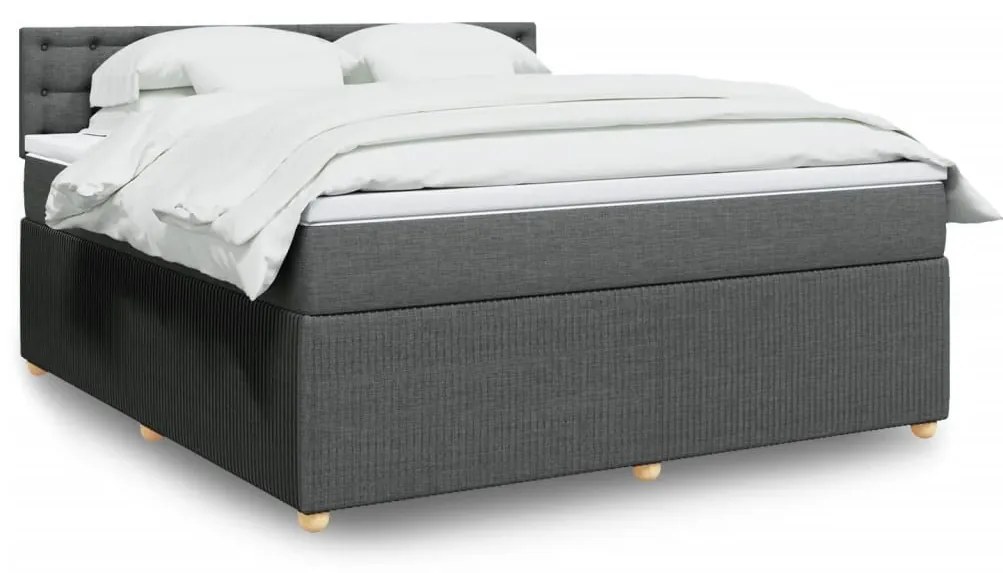 ΚΡΕΒΑΤΙ BOXSPRING ΜΕ ΣΤΡΩΜΑ ΣΚΟΥΡΟ ΓΚΡΙ 180X200 ΕΚ ΥΦΑΣΜΑΤΙΝ 3287550