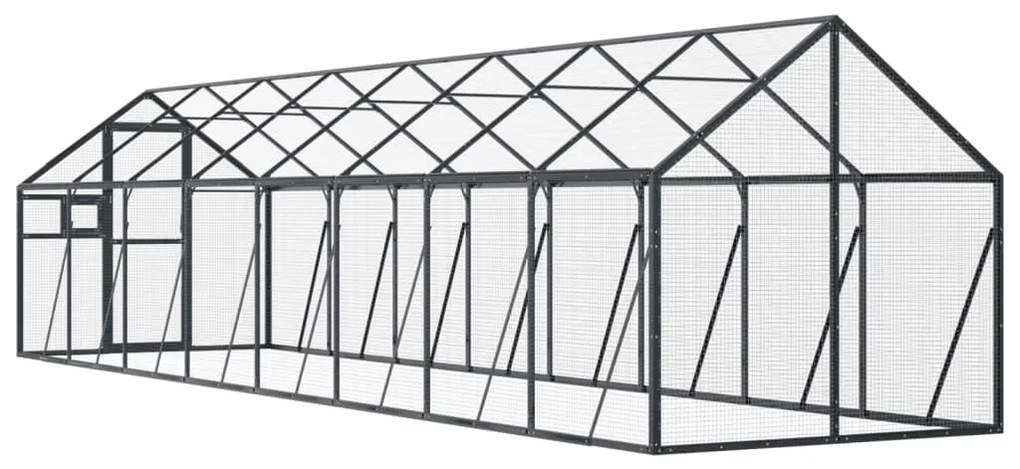 vidaXL Κλουβί Ανθρακί 1,79 x 8 x 1,85 μ. από Αλουμίνιο