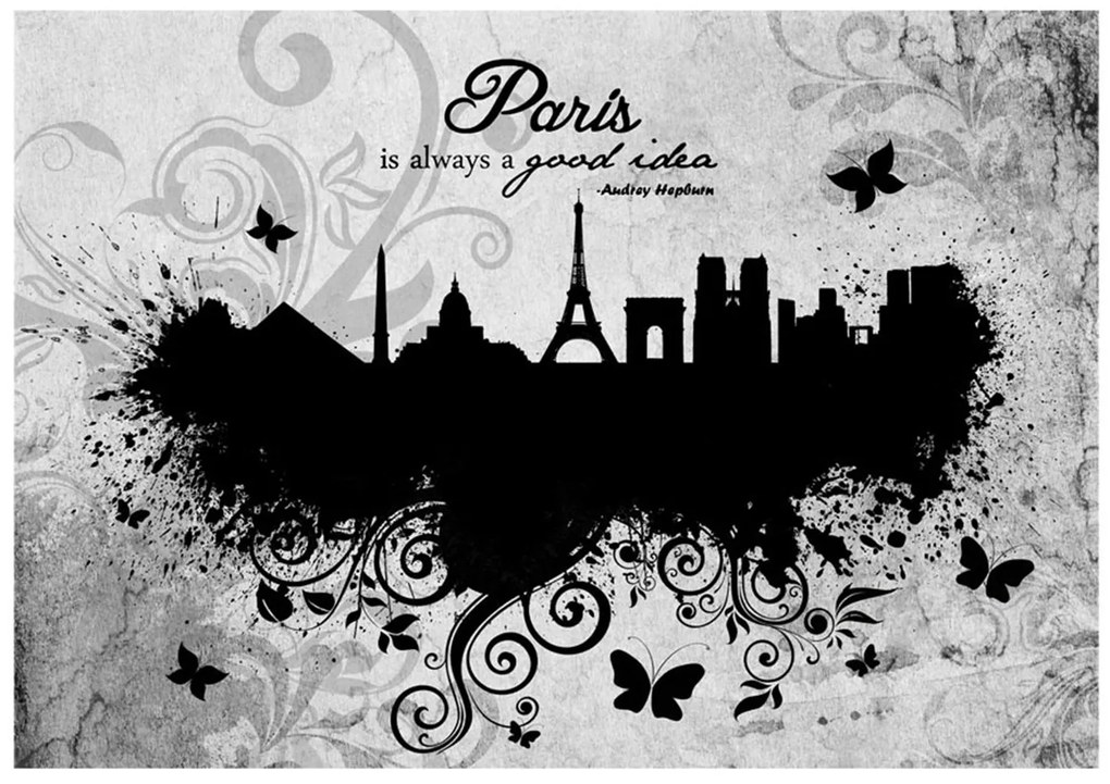 Φωτοταπετσαρία - Paris is always a good idea - black and white 100x70