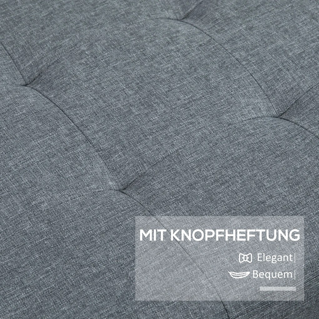 Πάγκος με Αποθηκευτικό Χώρο, Οθωμανικό, Πάγκος Εισόδου, Κουμπωτό, 125,1 cm x 48,9 cm x 41,3 cm, Γκρι