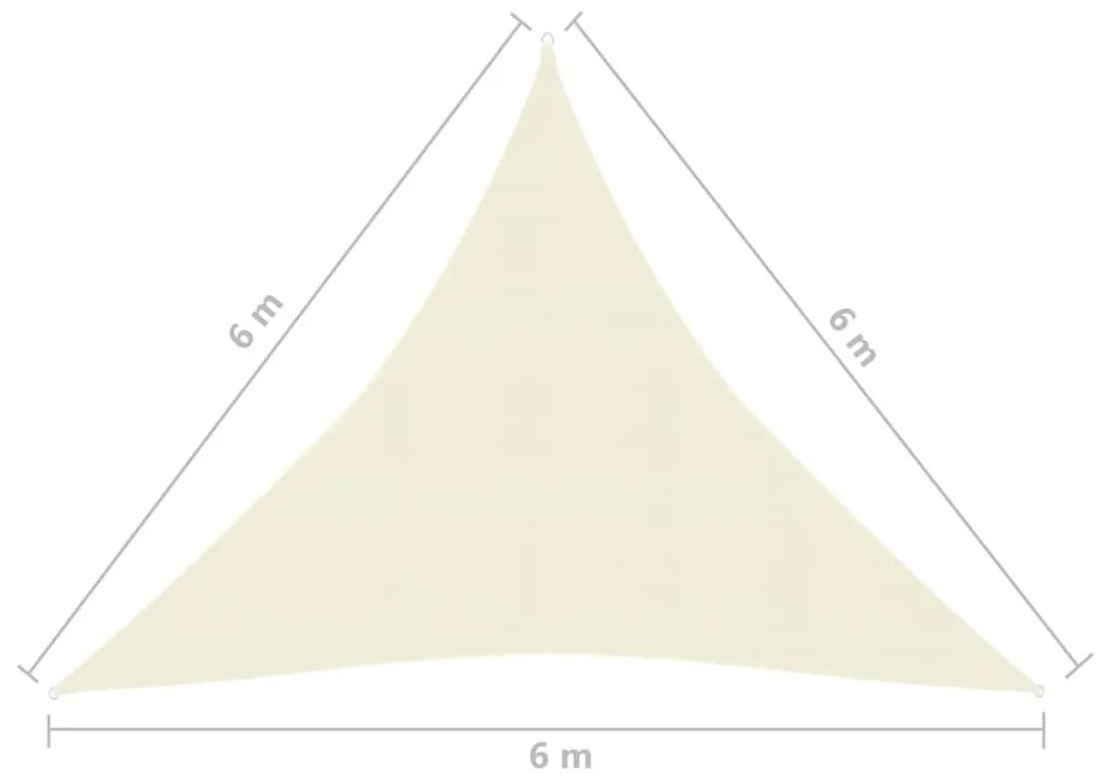 Πανί Σκίασης Κρεμ 6 x 6 x 6 μ. από HDPE 160 γρ./μ² - Κρεμ