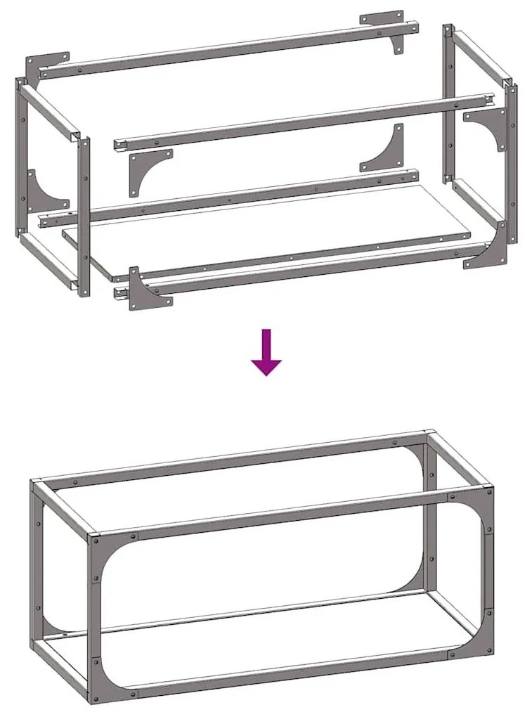 Ράφι για καυσόξυλα Μαύρο 25x25x60 cm Ατσάλι ψυχρής έλασης - Μαύρο