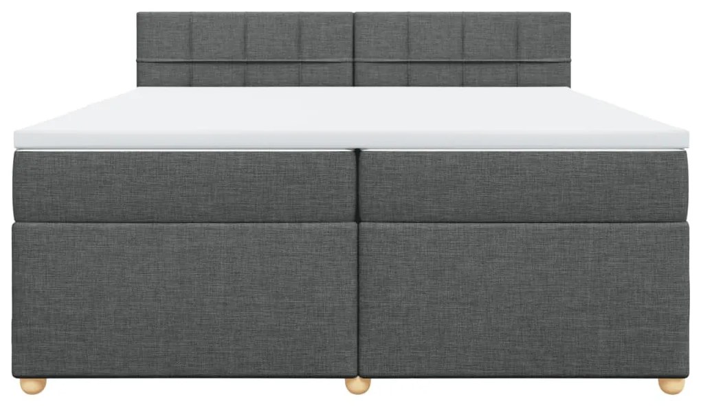 vidaXL Κρεβάτι Boxspring με Στρώμα Σκούρο Γκρι 200x200 εκ. Υφασμάτινο