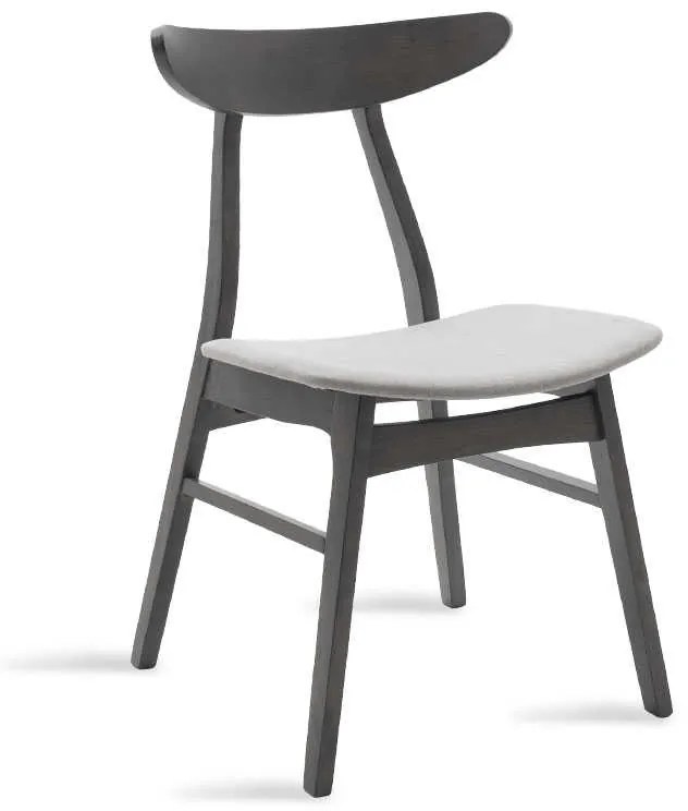 Καρέκλα Orlean pakoworld ξύλο rubber wood rustic grey-ύφασμα γκρι