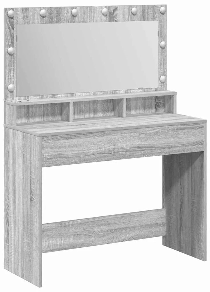 vidaXL Τραπέζι Μακιγιάζ με ράφι Γκρι sonoma 100 x 41 x 135 εκ.