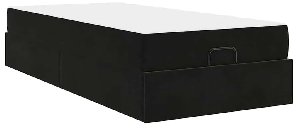 vidaXL Σκελετός Κρεβατιού με στρώμα Μαύρο 90 x 190 cm Βελούδο