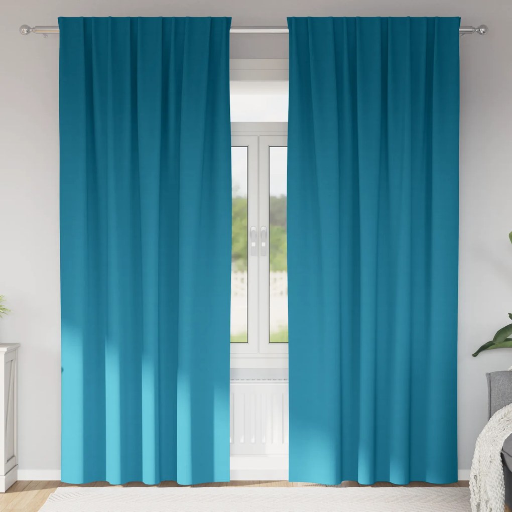 vidaXL Κουρτίνες με κουρτίνες 2 pcs Τιρκουάζ 225 x 140 εκ. Πολυεστέρας
