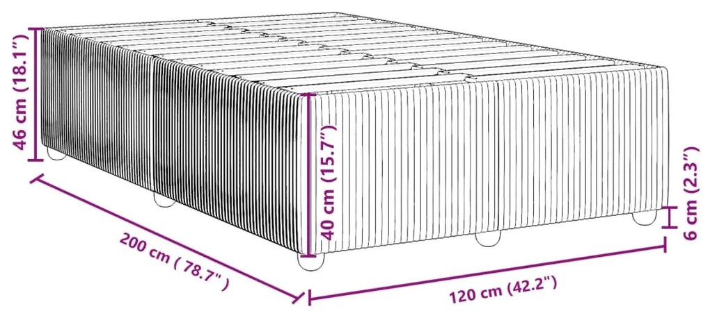 Πλαίσιο Κρεβατιού Ροζ 120 x 200 εκ. Βελούδινο - Ροζ