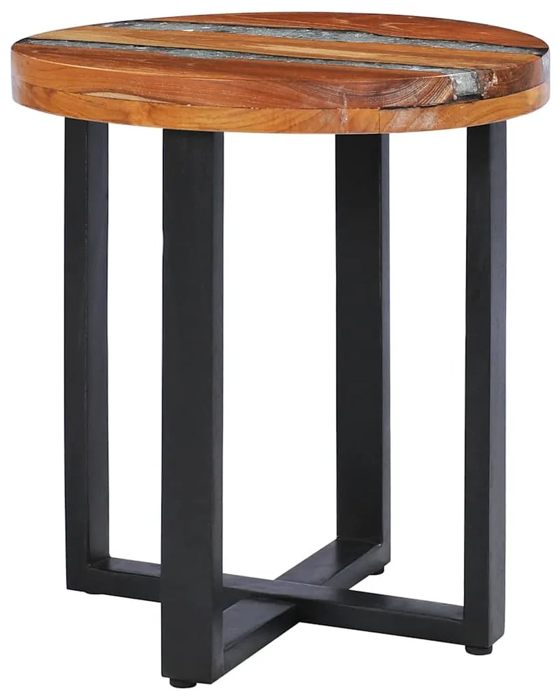 vidaXL Τραπεζάκι Σαλονιού 40x45 εκ. από Μασίφ Ξύλο Teak / Συνθ. Ρητίνη