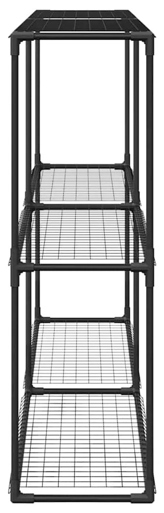 vidaXL Ράφι φυτών 3 επιπέδων Μαύρο 200 x 32 x 104 εκ. Ατσάλι
