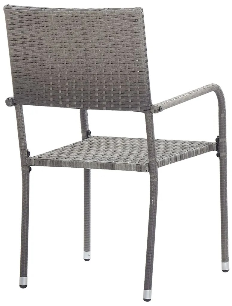 vidaXL Σετ Τραπεζαρίας Κήπου 3 Τεμαχίων Γκρι Από Συνθετικό Ρατάν