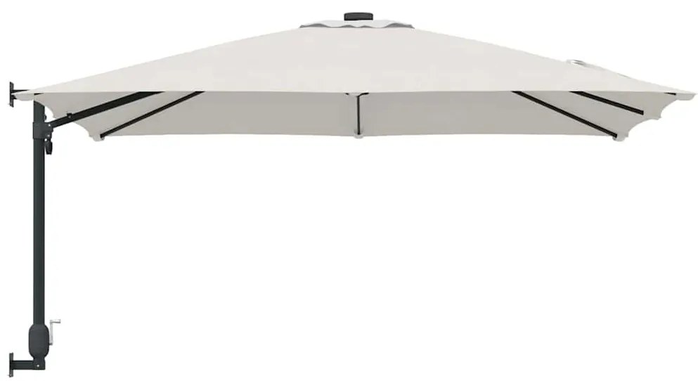 vidaXL Ομπρέλα Κήπου Μπεζ, Μαύρο 248.5 x 247.5 x 160 εκ.