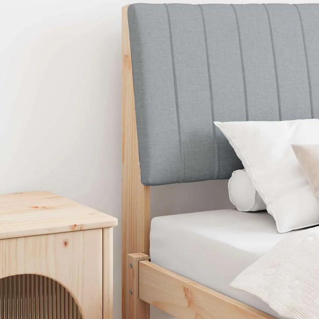 vidaXL Ταπετσαρισμένο κεφαλάρι Ανοιχτό γκρι 100 cm