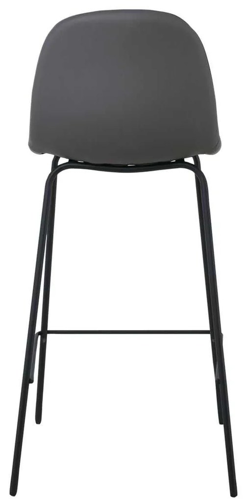 Σκαμπώ CELINA Bar Μετ.Μαύρο, Pvc Γκρι (ύψος 47x51x67/97cm (Σετ 4 ΤΕΜ)