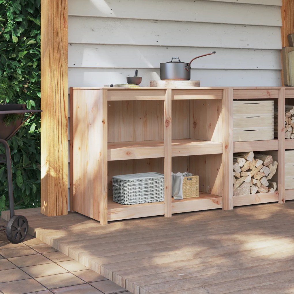 vidaXL Ντουλάπα Εξωτερικής Κουζίνας 106x55x92 cm Από Στερεό Ξύλο Πεύκο