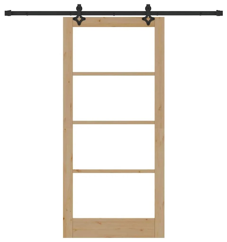vidaXL Συρόμενη Πόρτα ORKDAL Καφέ 93 x 202 cm Ξύλο και μέταλλο