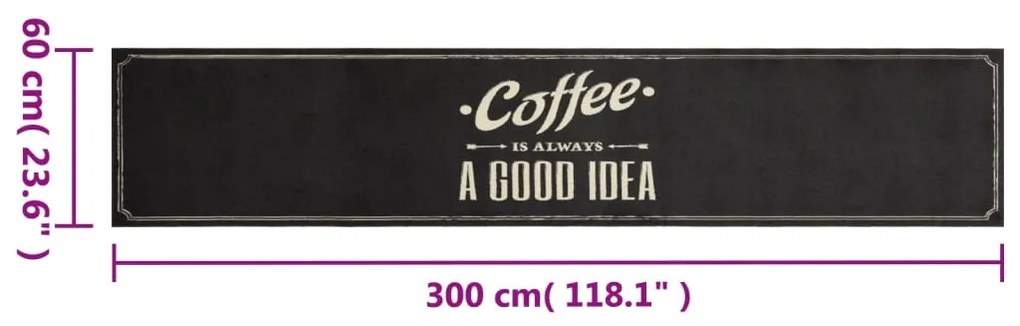 ΧΑΛΙ ΚΟΥΖΙΝΑΣ ΠΛΕΝΟΜΕΝΟ ΕΠΙΓΡΑΦΗ COFFEE 60X300 ΕΚ. ΒΕΛΟΥΔΟ 4005598