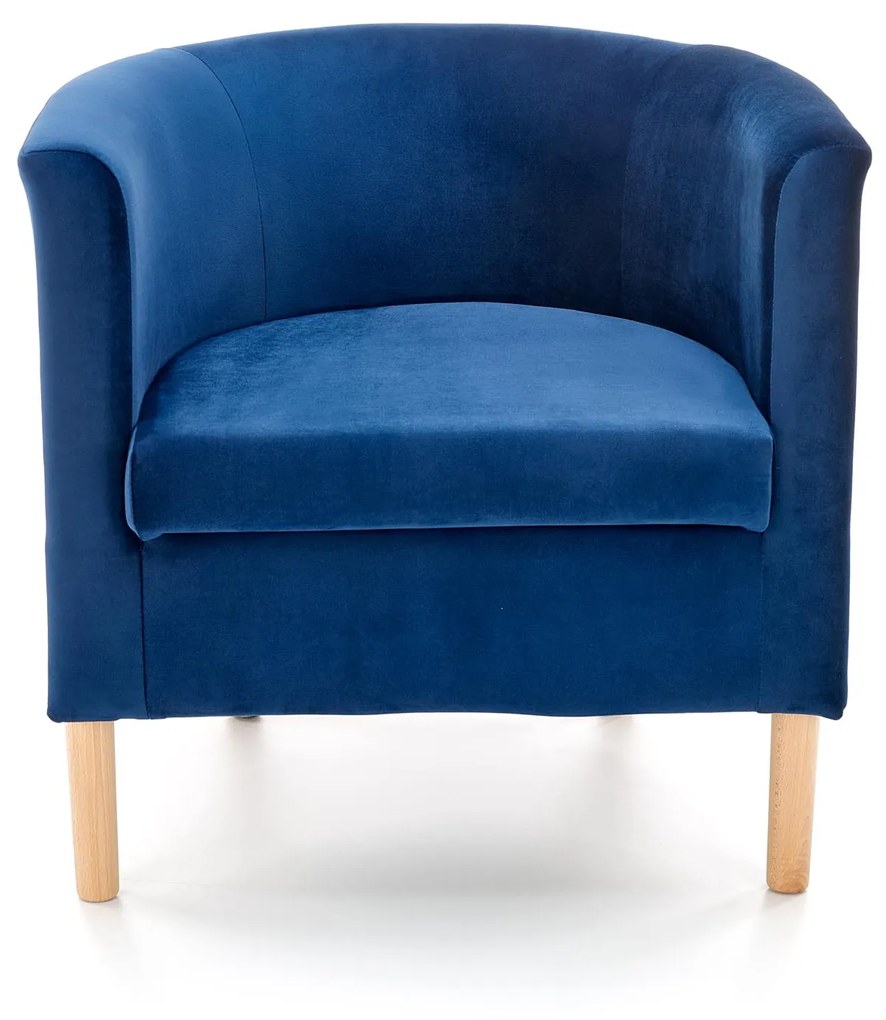 CLUBBY 2  leisure armchair dark blue / natural DIOMMI V-PL-CLUBBY_2-FOT-GRANATOWY