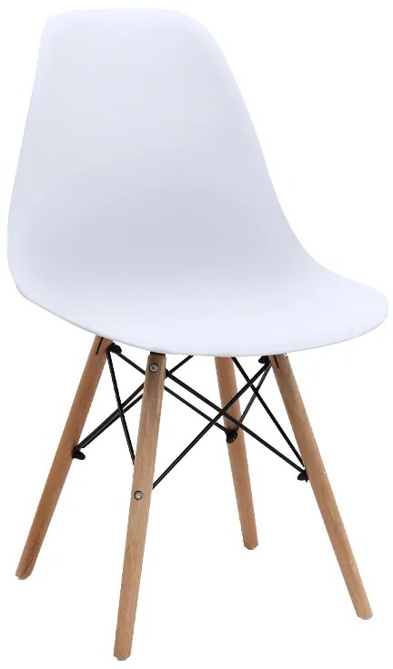 Καρέκλα τραπεζαρίας Nova Megapap PP λευκό - ξύλινο φυσικό πόδι 46x51x80εκ.