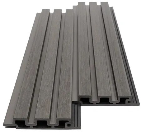 WPC Panel Επένδυσης 2ης Γενιας 3d Πηχακια Dark Grey 5570