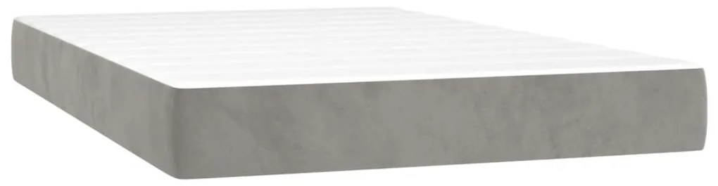 vidaXL Κρεβάτι Boxspring με Στρώμα & LED Αν.Γκρι 120x200 εκ. Βελούδινο