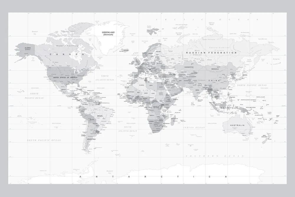 Εικόνα σε κλασικό ασπρόμαυρο χάρτη από φελλό με γκρι περίγραμμα - 90x60  flags