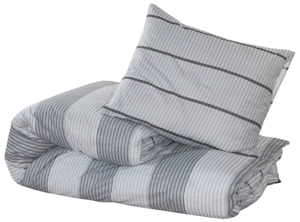 vidaXL Σετ Παπλωματοθήκης Γκρι 200x220 εκ. Βαμβακερό
