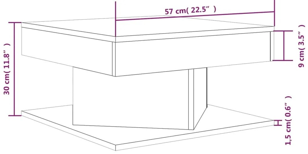 vidaXL Τραπεζάκι Σαλονιού Γκρι Sonoma 57x57x30 εκ. Επεξεργασμένο Ξύλο
