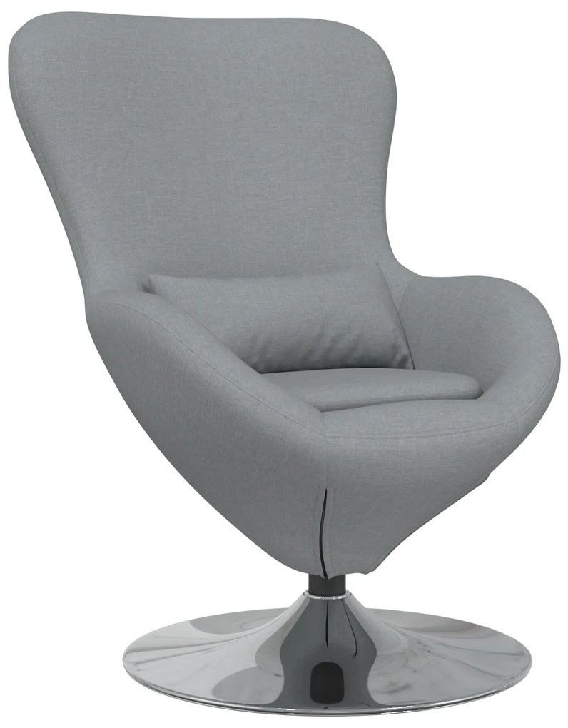 vidaXL Πολυθρόνα Αυγού Light Grey Fabric