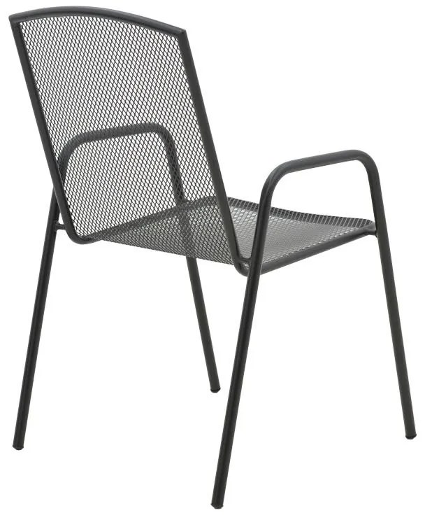 Σετ Κήπου Τραπεζαρία Vergo - Pomedon 3 τεμ Μαύρο Μέταλλο 60x60x70 εκ.