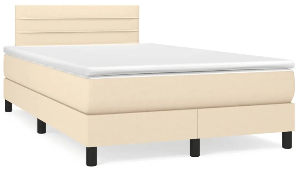 Κρεβάτι Boxspring με Στρώμα Κρεμ 120x190 εκ. Υφασμάτινο