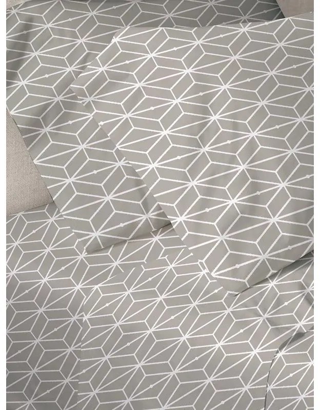 Παπλωματοθήκη Menta Εμπριμέ 520 Grey Υπέρδιπλη (230x250)