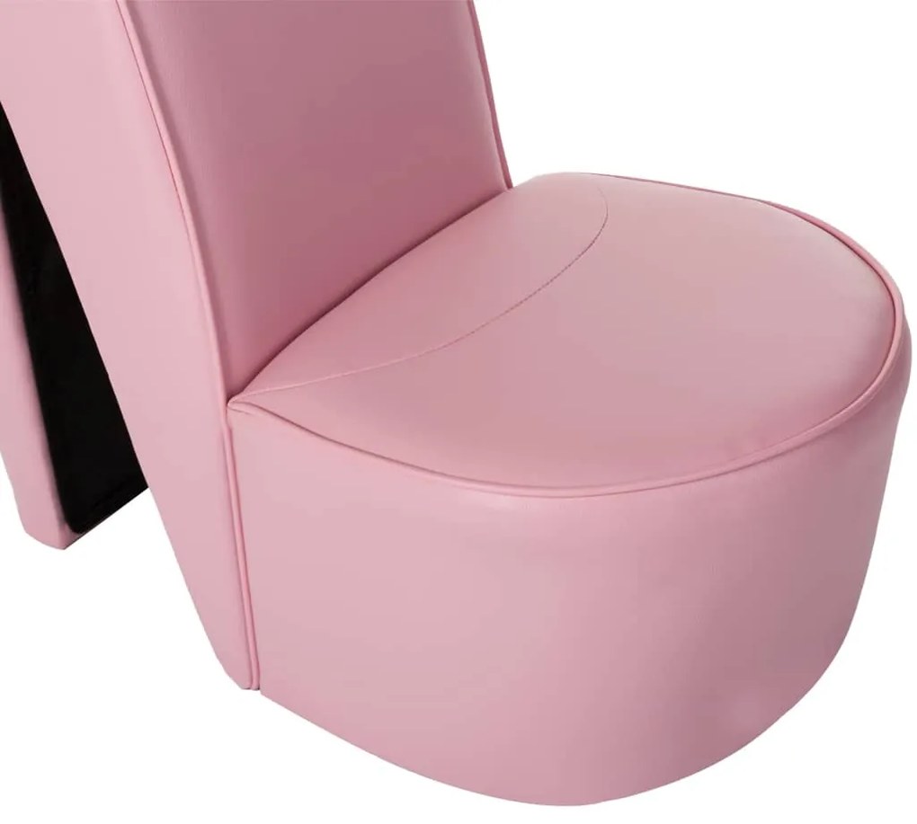 vidaXL Κάθισμα Γόβα Ροζ από Συνθετικό Δέρμα