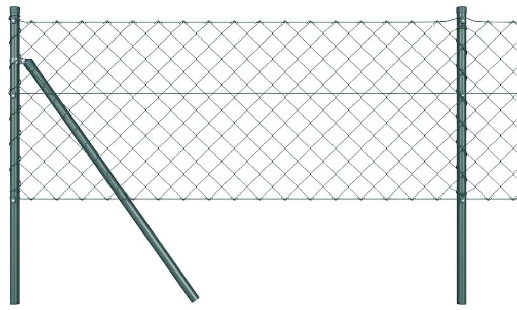 vidaXL Φράχτης από αλυσίδα με στήλες Πράσινο 0.4 x 25 μ Ατσάλι