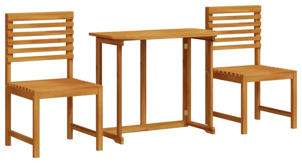 vidaXL Σετ Μπιστρό Κήπου 3 pcs Καφέ Μασίφ ξύλο ακακίας
