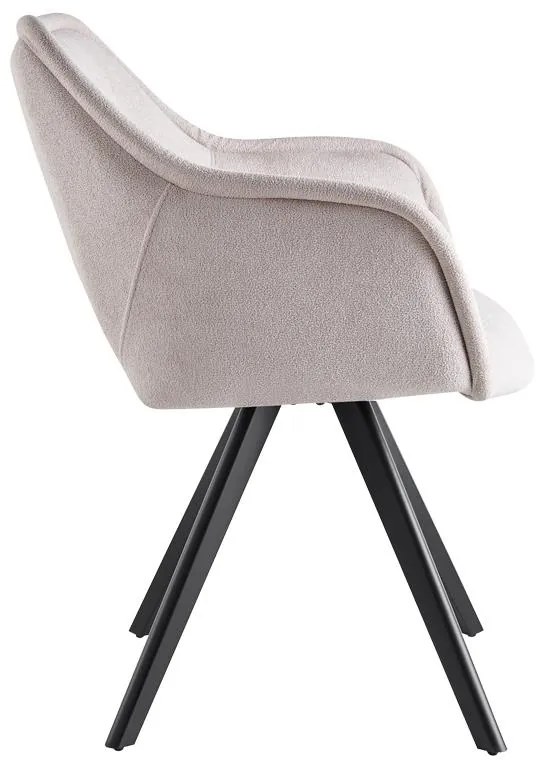 Καρέκλα - Πολυθρόνα Soreyia περιστρεφόμενη μπεζ ύφασμα-πόδι μαύρο μέταλλο 63x59x83εκ 63x59x83 εκ.