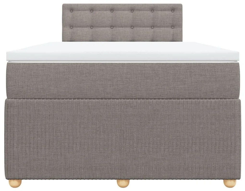 Κρεβάτι Boxspring με Στρώμα Taupe 120x200 εκ. Υφασμάτινο - Μπεζ-Γκρι