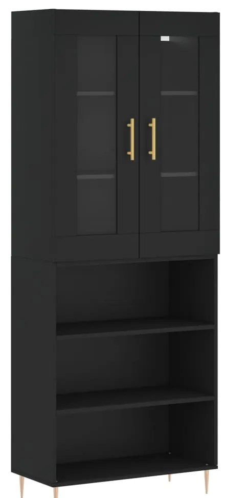 vidaXL Ντουλάπι Μαύρο 69,5x34x180 εκ. από Επεξεργασμένο Ξύλο