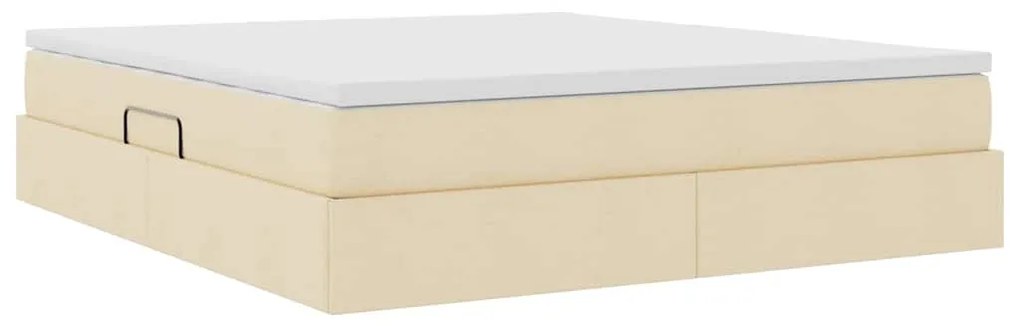 vidaXL Κρεβάτι με αποθηκευτικό χώρο και στρώμα Κρεμ 160 x 200 cm