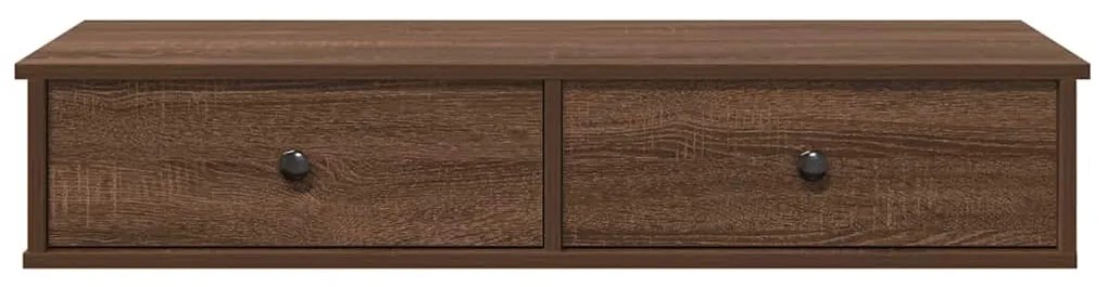 Ράφι τοίχου με συρτάρια καφέ δρυς 100x37,5x19 cm Ξύλο μηχανής - Καφέ