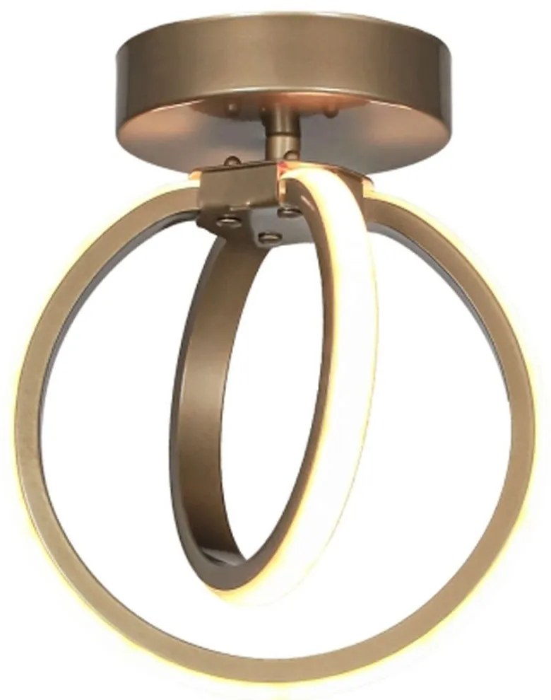 Φωτιστικό Οροφής - Πλαφονιέρα Venus 01-0354 Led 24W Φ19x24cm Gold Heronia Μέταλλο