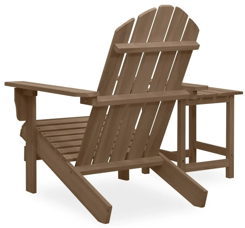 vidaXL Καρέκλα Κήπου Adirondack Καφέ με Τραπέζι από Μασίφ Ξύλο Ελάτης
