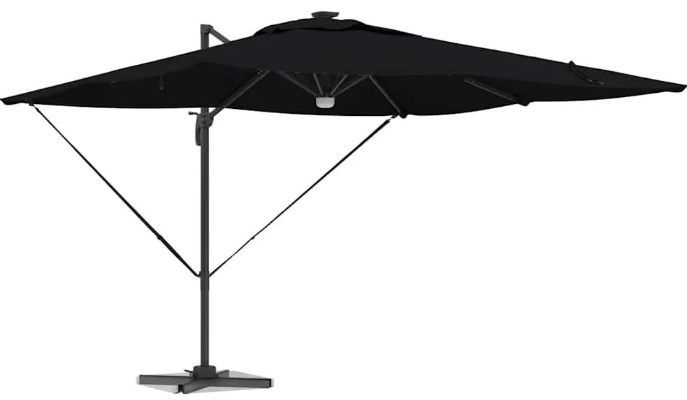 vidaXL Ρώμη Ομπρέλα Μαύρο 286 x 284 x 270 εκ Αλουμίνιο και Πολυεστέρας