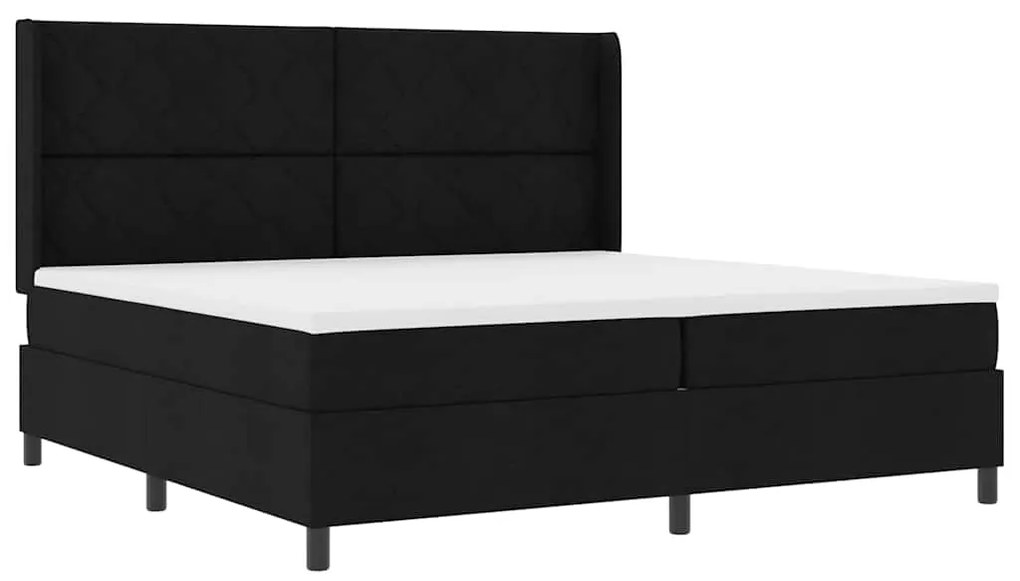 vidaXL Κρεβάτι με ελατήρια με στρώμα Μαύρο 200 x 200 cm ύφασμα