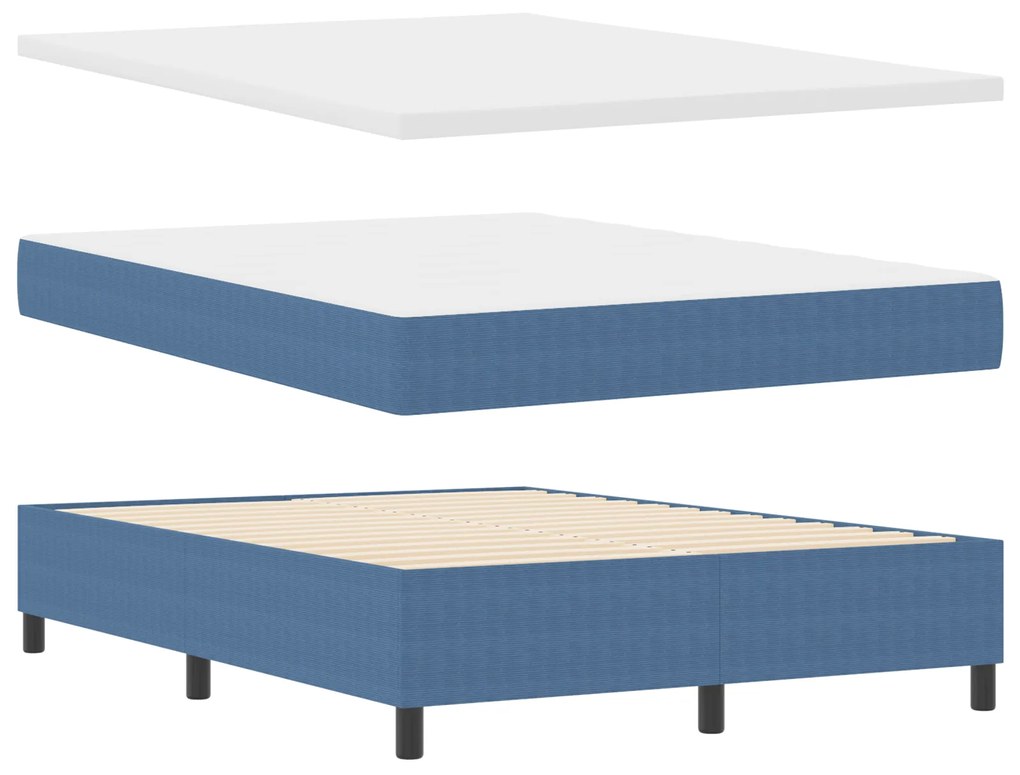 vidaXL Κρεβάτι με Πλαίσιο και Στρώμα Μπλε 140x200 cm Βελουτέ